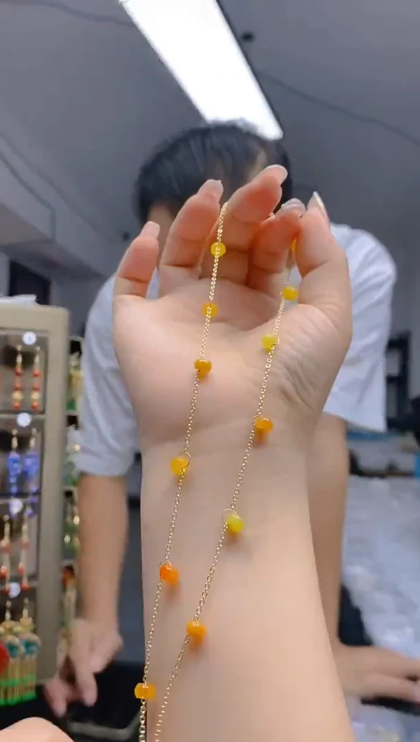 【闪购商品】翡翠耳饰合金53翡翠锁骨链