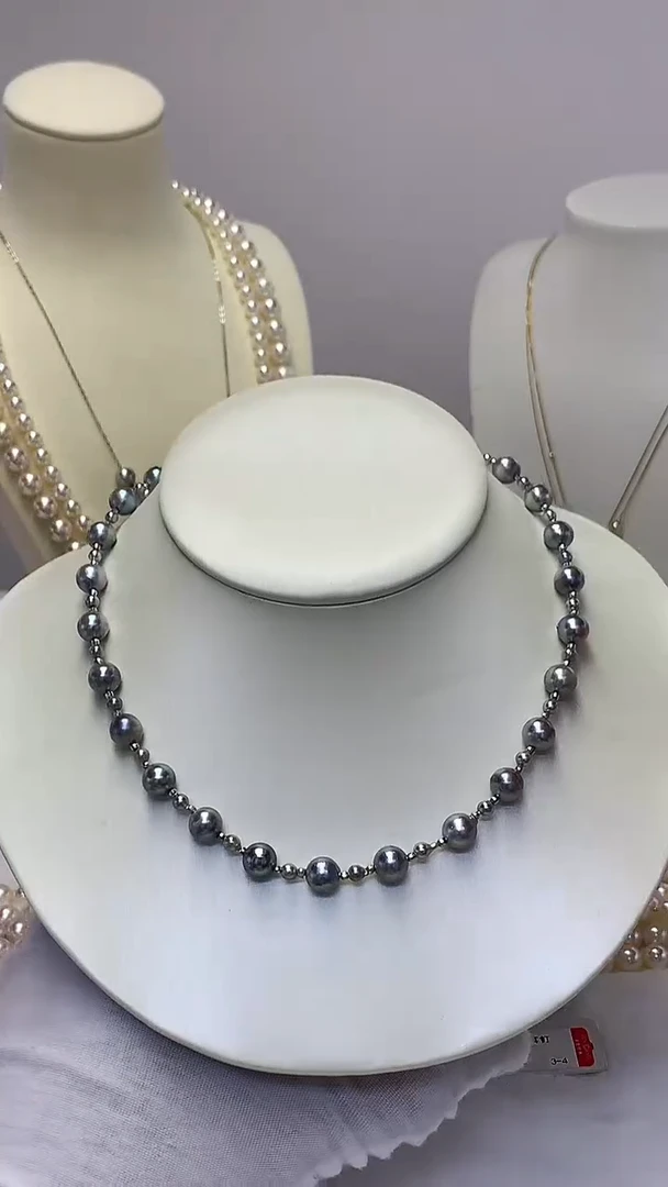 银S925镶嵌AQ海水珍珠海水珍珠项链@@AQ334