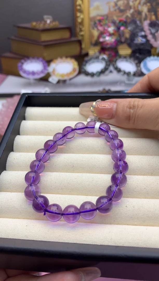【闪购商品】水晶手串未镶嵌9大卡透体乌拉圭紫水晶