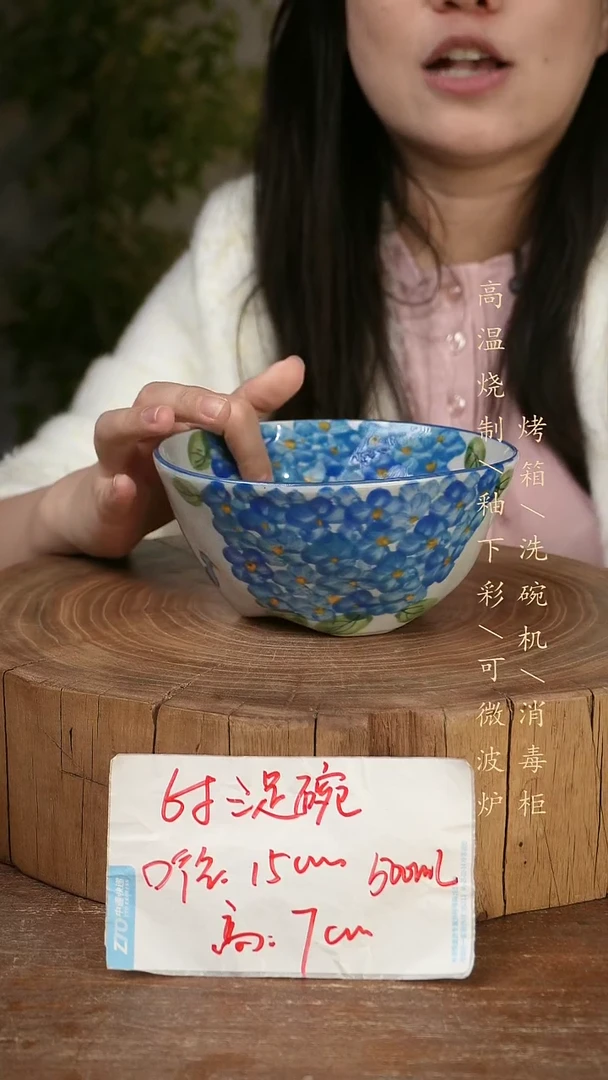 碗瓷景德镇手工手绘高温瓷釉下彩