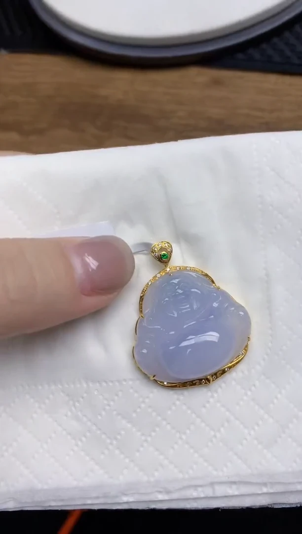 【闪购商品】翡翠颈饰18K金镶嵌天然翡翠A货