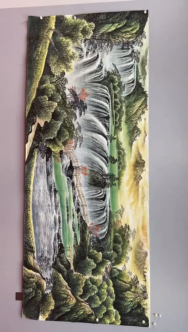 国画郑秀云 大丈二 富水长流