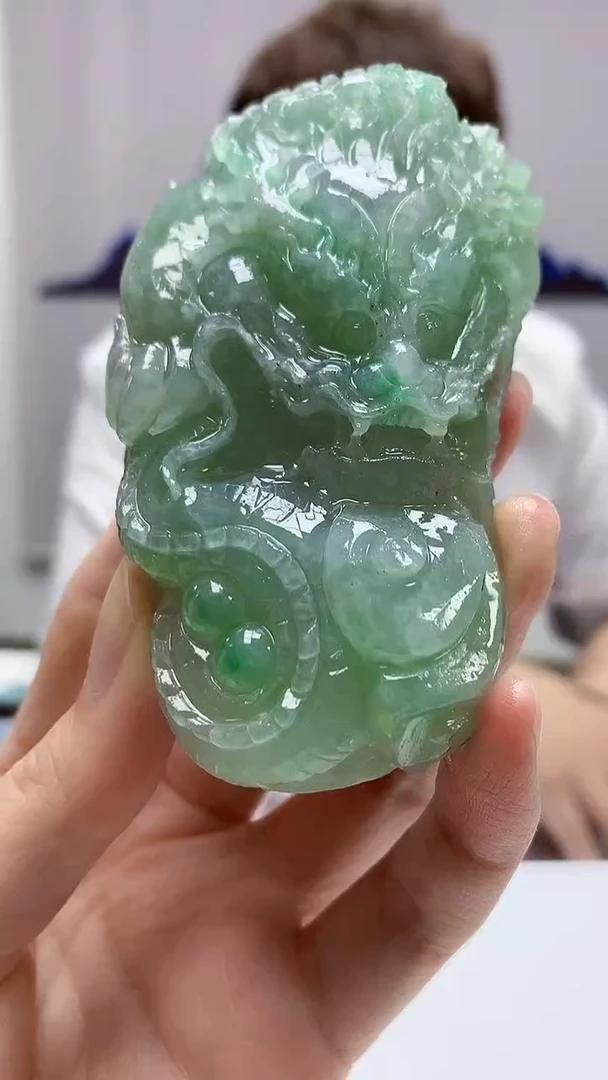 【闪购商品】定制翡翠未镶嵌4868zm-毛货挂件龙184