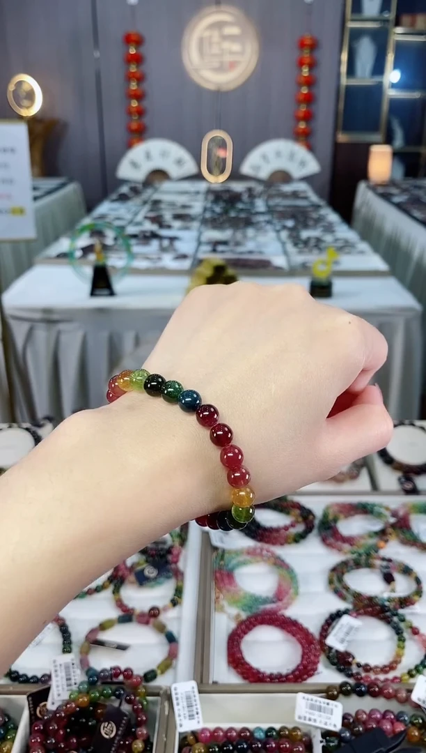 未镶嵌老矿碧玺单圈手串7mm+碧玺hon多样性发货一条