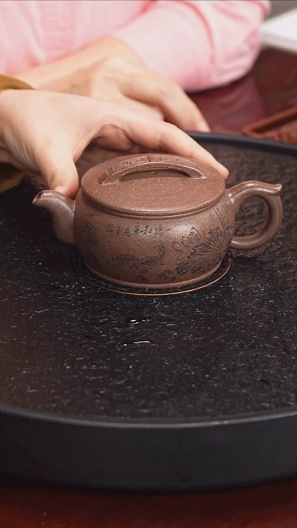 茶壶紫砂张杏娟  汉瓦66  海星紫 240毫升 南景黎