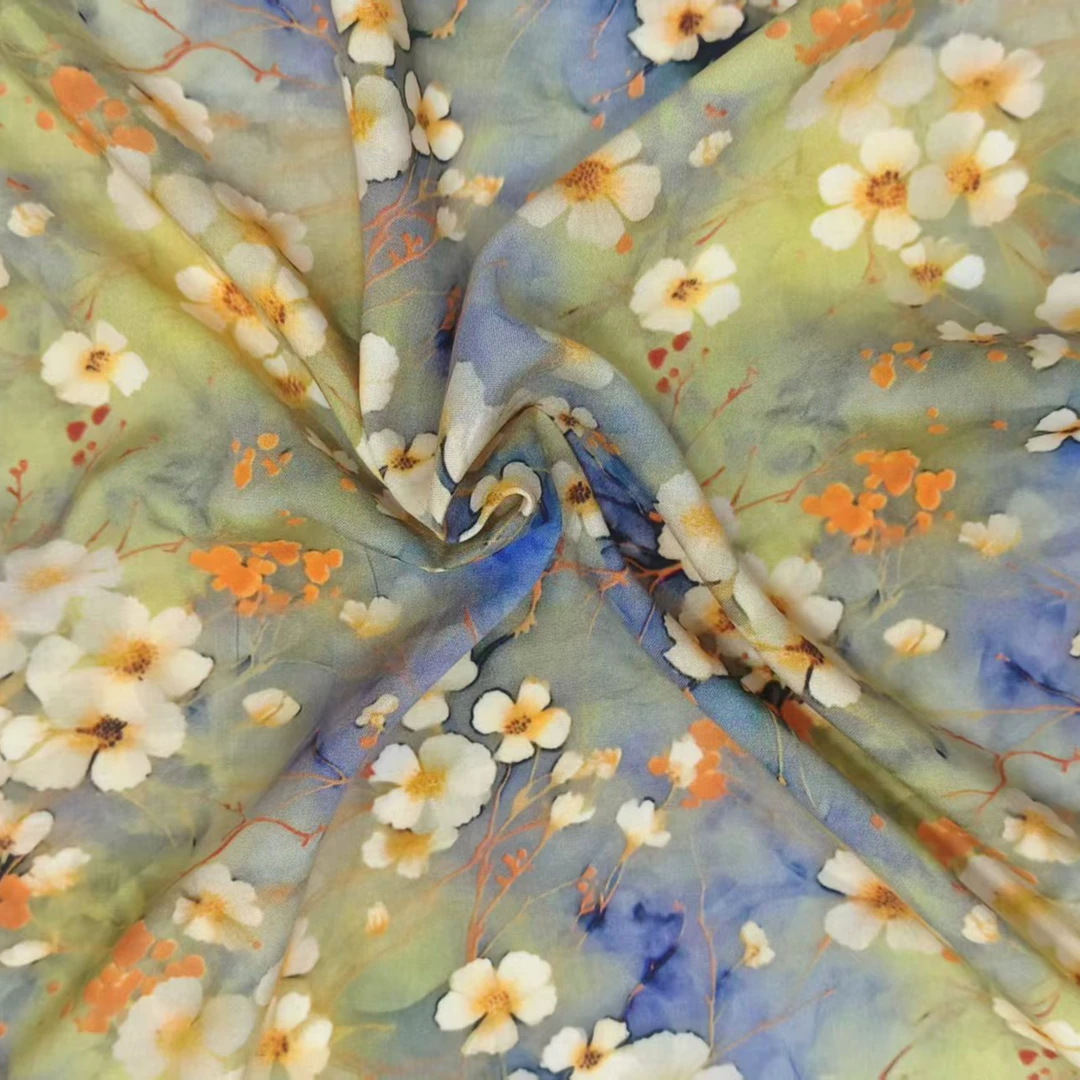 [人造棉绵绸100%棉]23号数码印花服装面料布料纯棉棉绸[2米包邮]