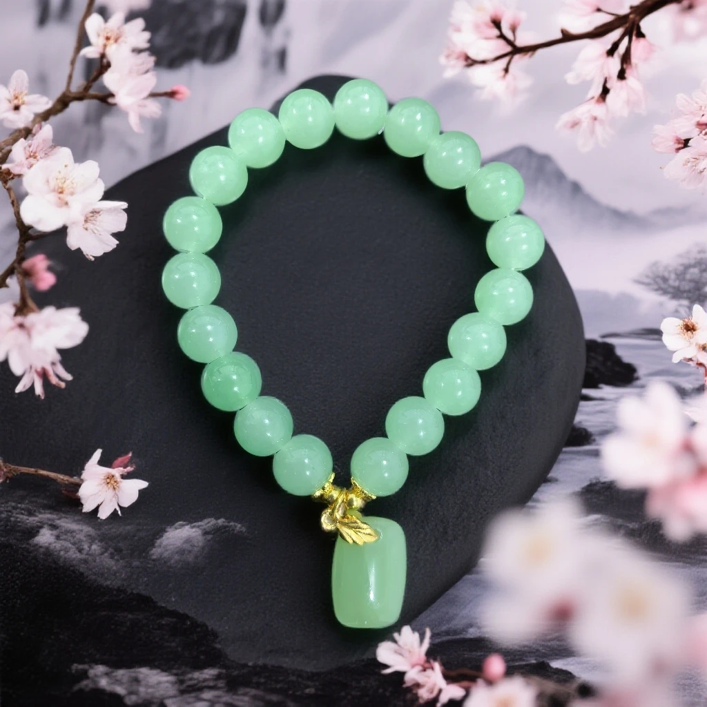 QS-6091-东陵玉无事牌精品手串