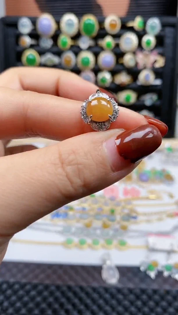 银S925镶嵌戒指翡翠157