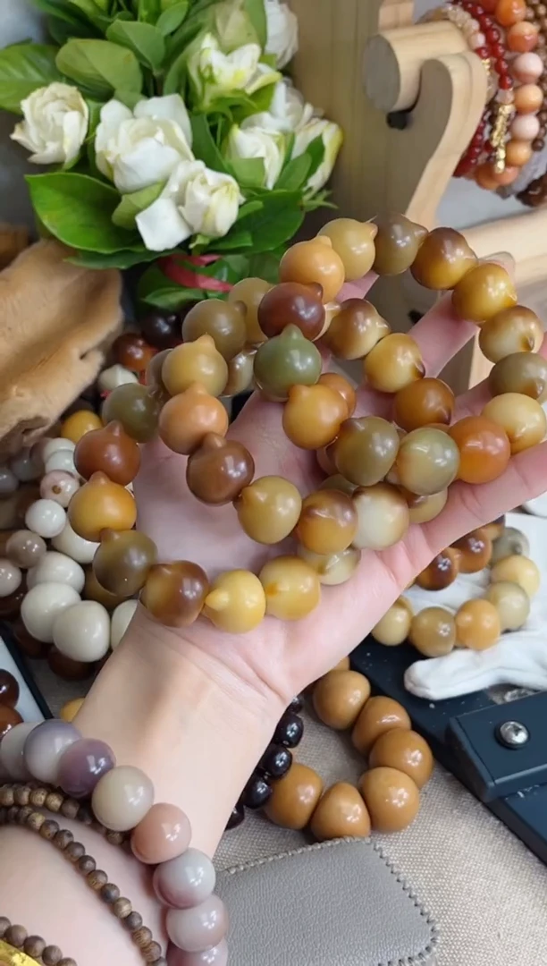 菩提根/象牙果手串r93干磨猫猫头20手串