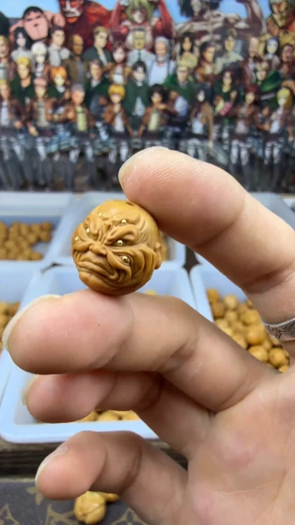 猴头核桃吊坠六目 恶僧 镶嵌