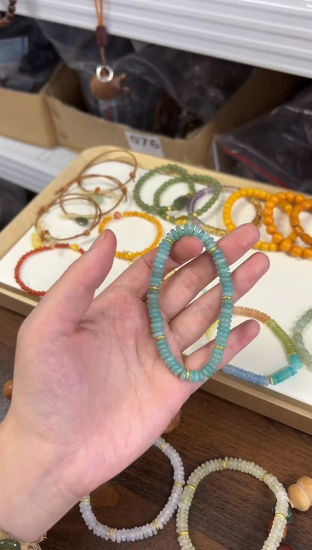 手链未镶嵌天河石老矿天河石精工蝶珠款手链