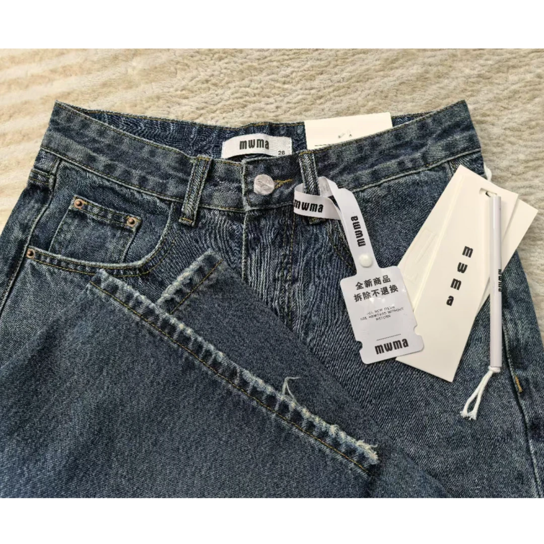 SU【236】92 愫莉 MWMA超断货王蓝色无弹窄版直筒阔腿牛仔裤~