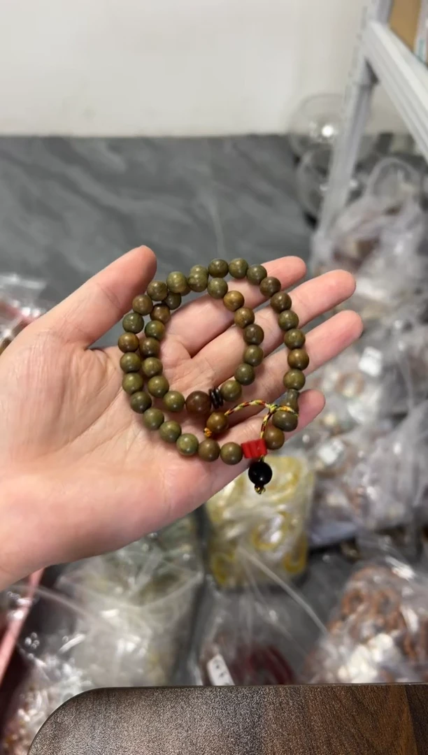 维腊木（绿檀）无事牌绿檀木小葫芦款双圈[0648]