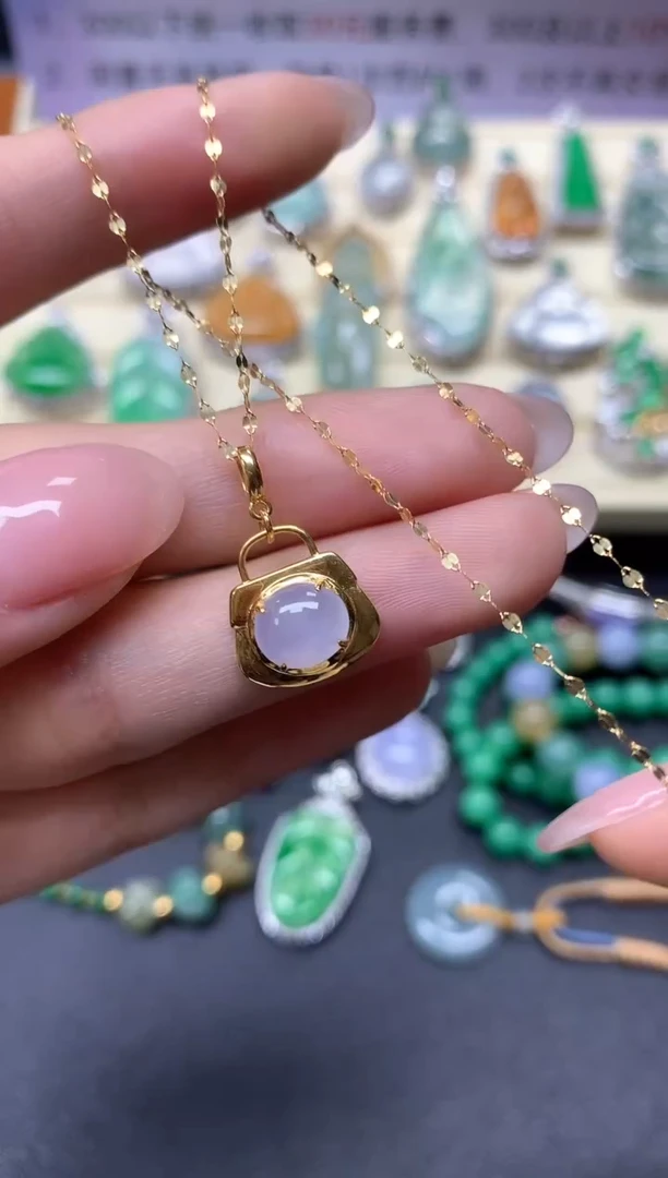 【闪购商品】翡翠套链18K金镶嵌套链|1980+198