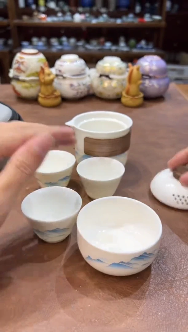 真的很便宜超好看会开片的旅行茶具