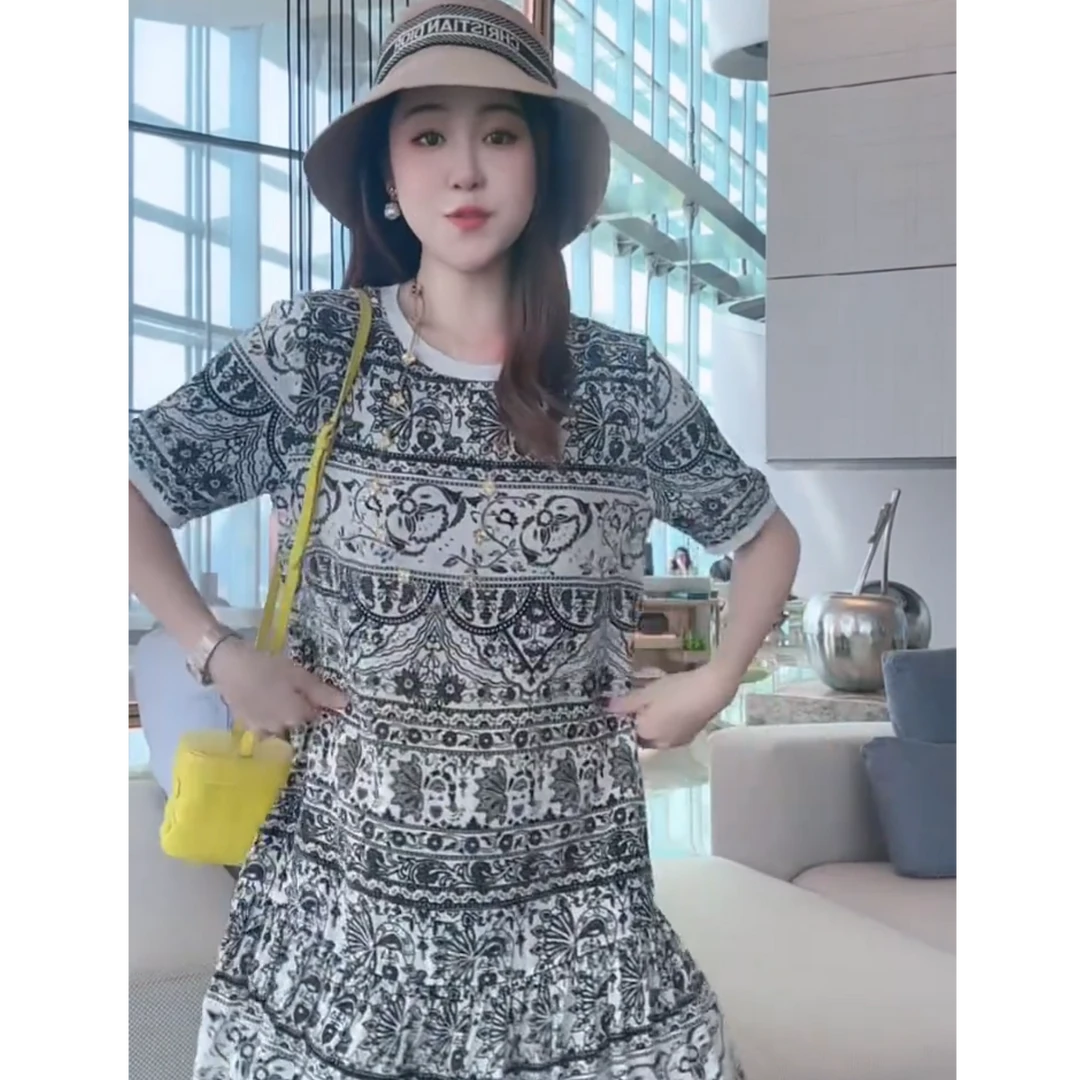 【丝芙玉禄】(S176)100真丝黑色气质减龄时尚桑蚕丝女装连衣裙