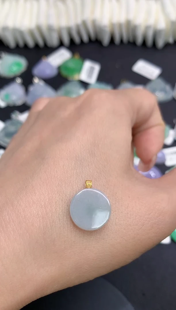 吊坠(不含链)18K金镶嵌翡翠111111111111
