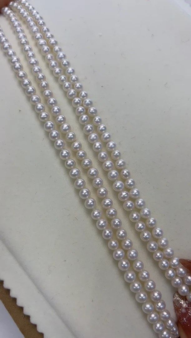 【闪购商品】淡水珍珠颈饰银S925镶嵌5-5.5MM毛衣链