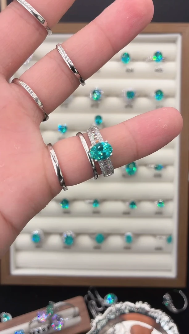 银S925镶嵌戒指碧玺56498789