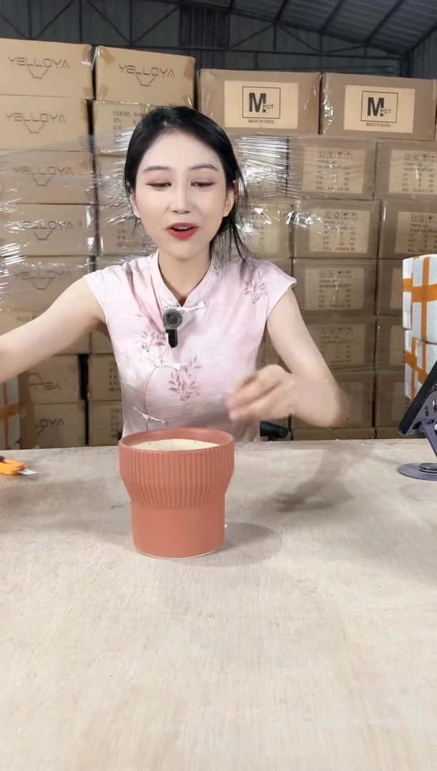 火锅条纹棕色小号12x11