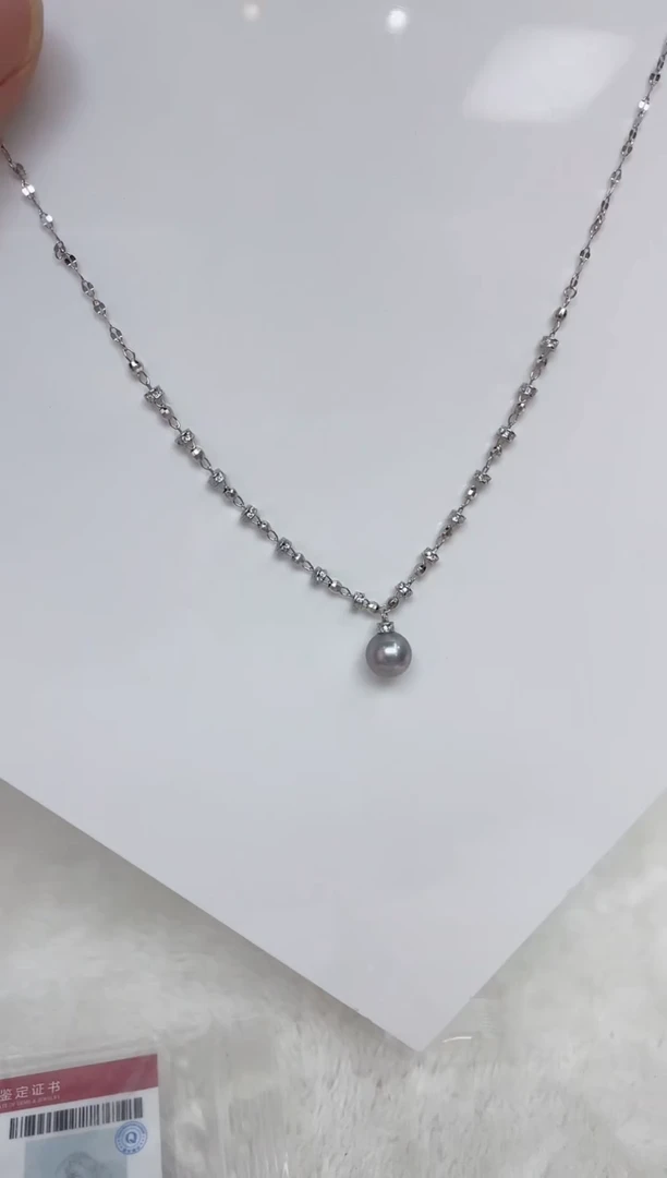 银S925镶嵌海水珍珠颈饰
