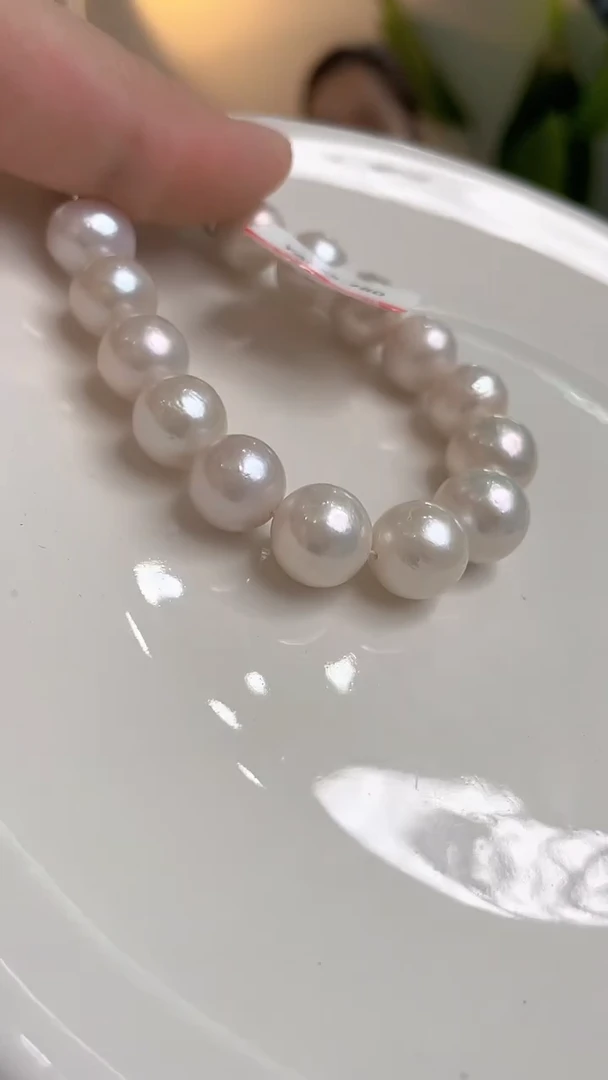 未镶嵌手链淡水珍珠11-12mm白珠手链