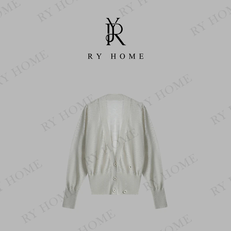 【容雨RYHOME】欧若风宽松休闲百搭小众针织防晒衫251M2882