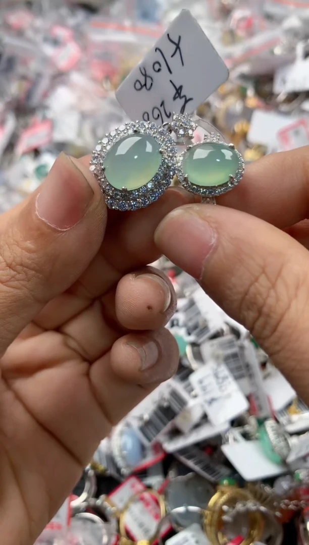 银S925镶嵌戒指翡翠12                  8