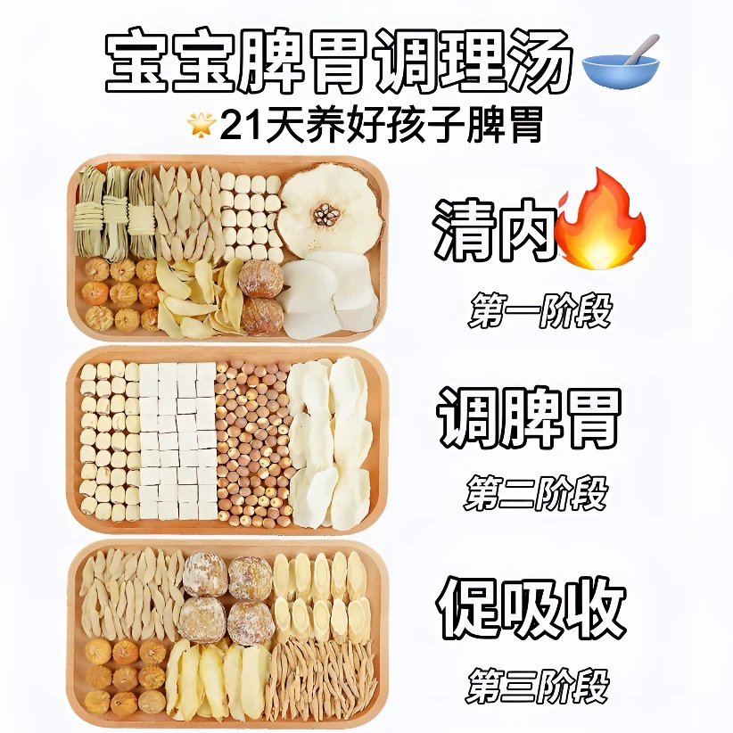 四神汤小儿童健调理脾胃太子参麦冬成长汤灯芯草海底椰积食内热