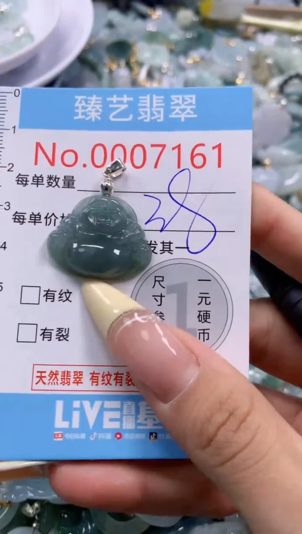 翡翠未镶嵌颈饰含绳0007161