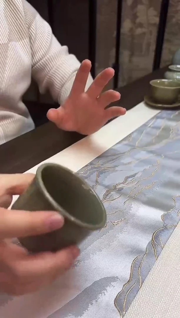 耀州窑鹤穿牡丹主人杯