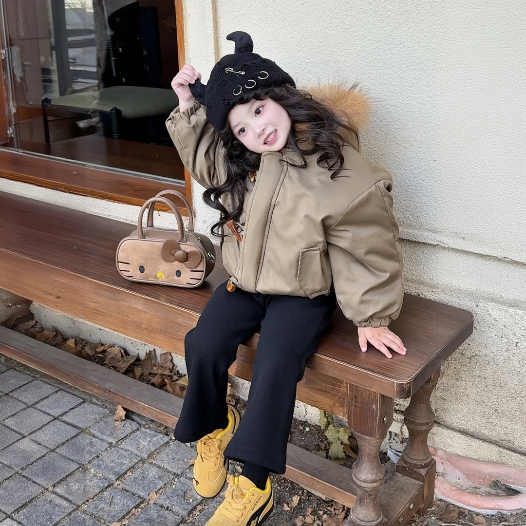 男女童棉服冬装宝宝加厚保暖派克服洋气冬季棉衣外套大毛领棉袄