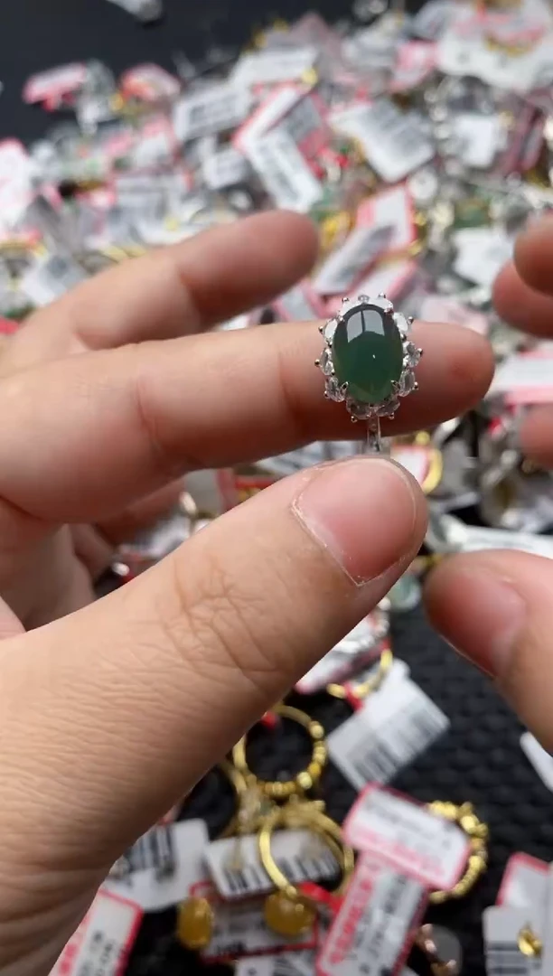 【闪购商品】翡翠戒指银S925镶嵌11-11-11---2