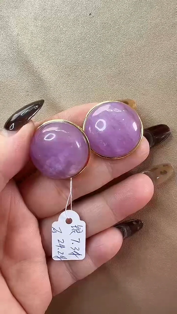 【闪购商品】锂辉石耳环银S925镶嵌耳环