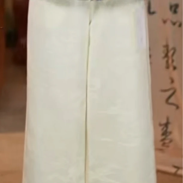 芹 新中式风白色 桑蚕丝羊毛休闲裤 23013-3 L