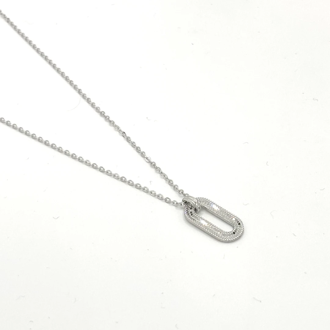 铂金PT950回形针龙鳞套链时间简约大方百搭