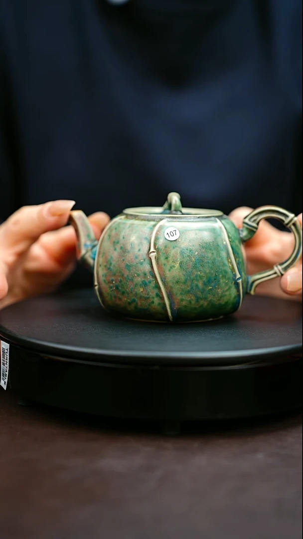 107#原矿钧瓷炉钧釉南瓜壶