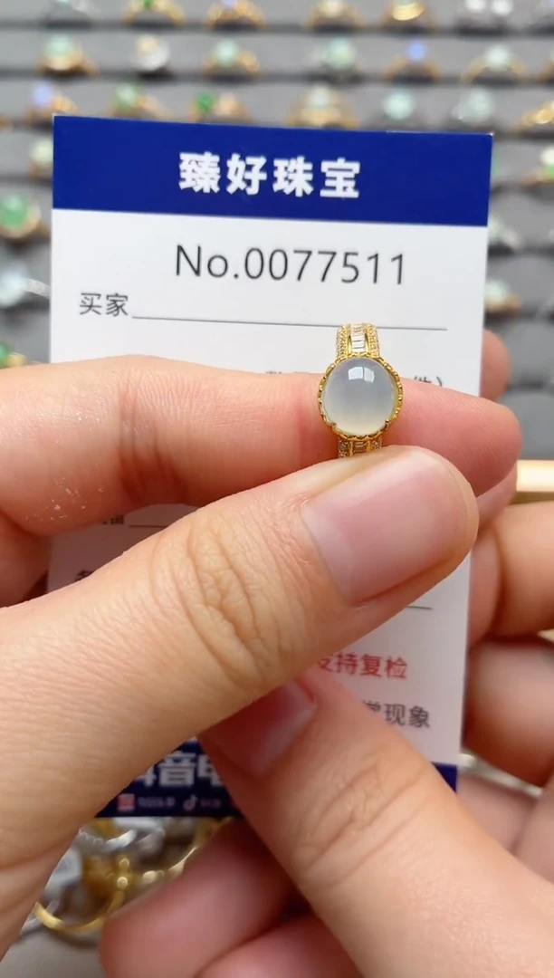 银S925镶嵌戒指翡翠1