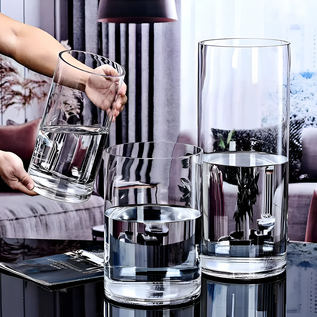 亚克力鱼缸直筒防摔透明简约斗鱼花瓶客厅家用桌面办公室金鱼造景