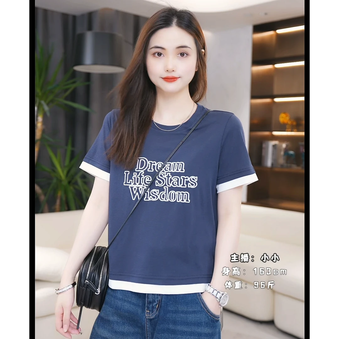 LAZYVISION时尚短袖女士T恤ZMD-32243小小