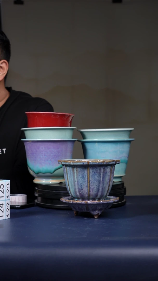 其他瓷阿*钧瓷花盆6个一套