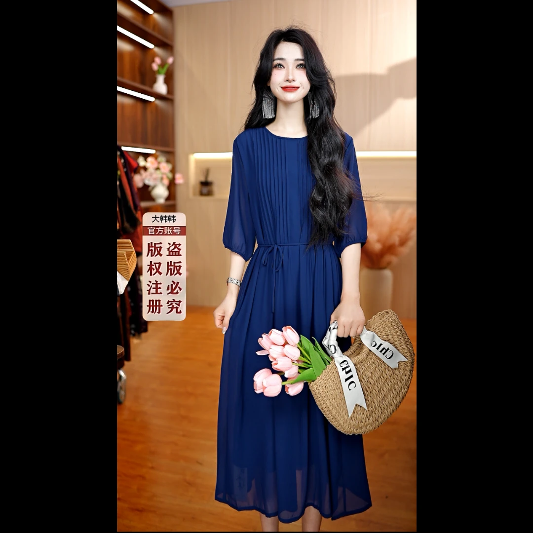 7223-20（蓝眼泪）新款女士连衣裙