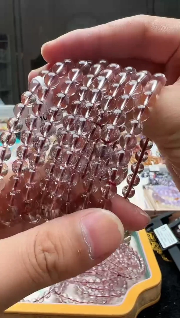 水晶手链未镶嵌紫红超手链  卡7+