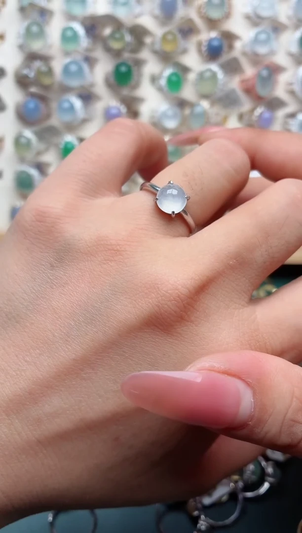 银S925镶嵌戒指翡翠.