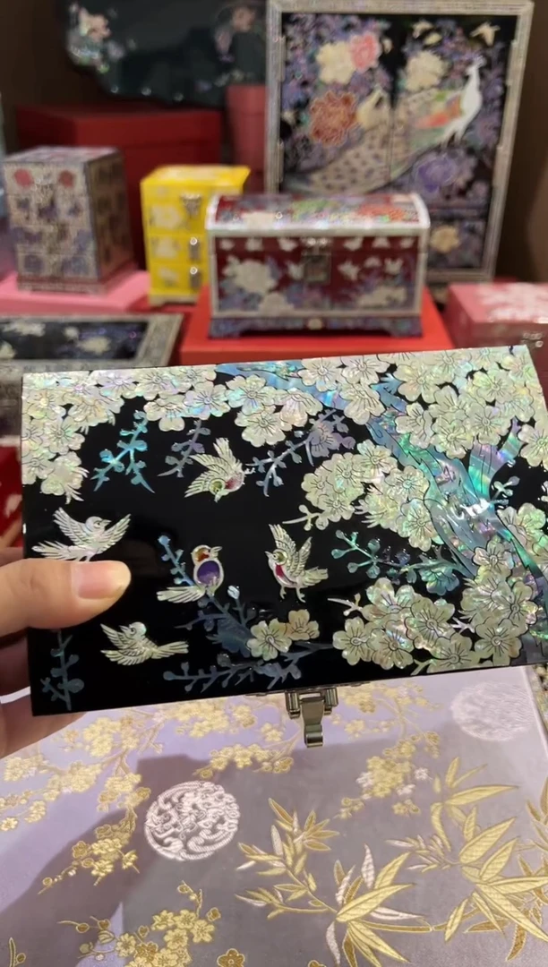 老款鱼锁绒布底·微瑕弘贝雅螺钿漆器文化馆