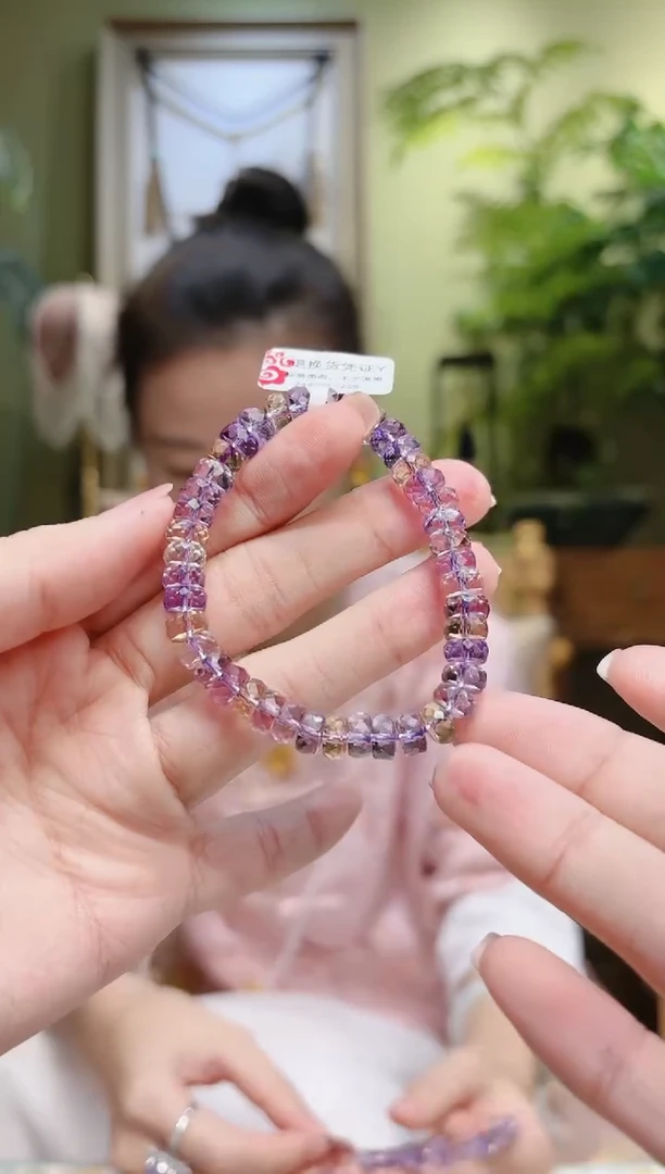 【闪购商品】水晶手串未镶嵌算盘珠紫黄晶手串Y