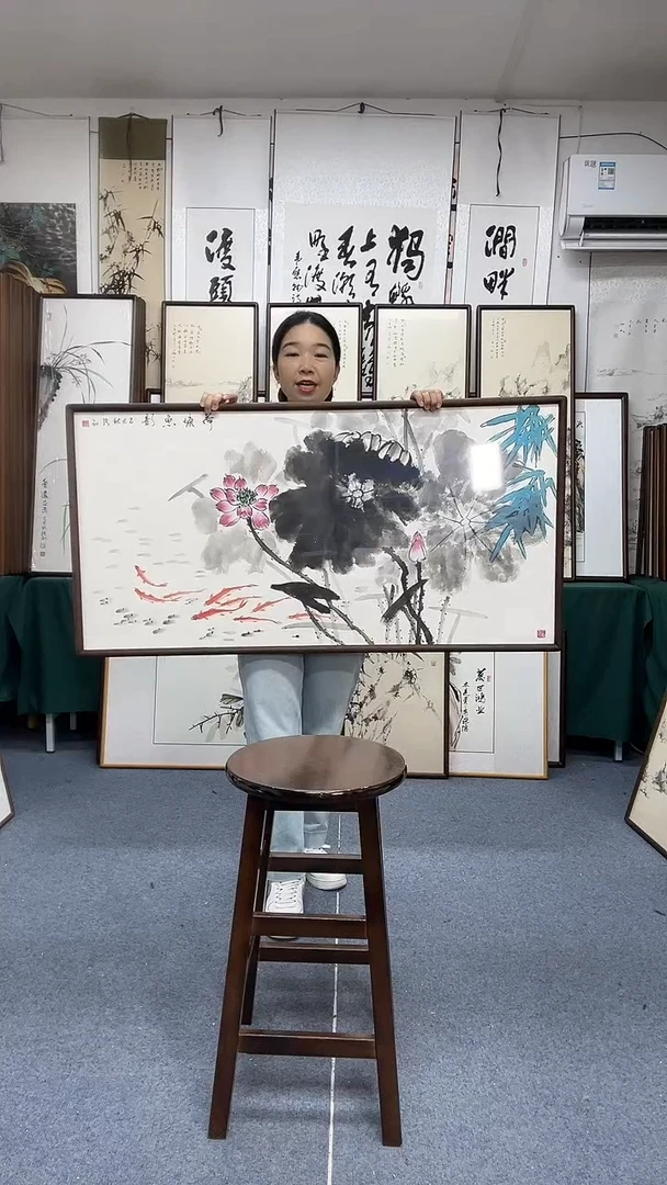 国画62*122实木画框京东包邮手绘