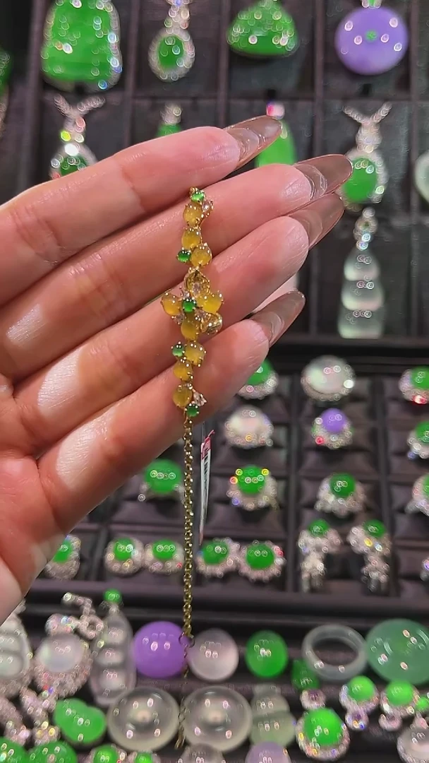 18K金镶嵌手链翡翠手链