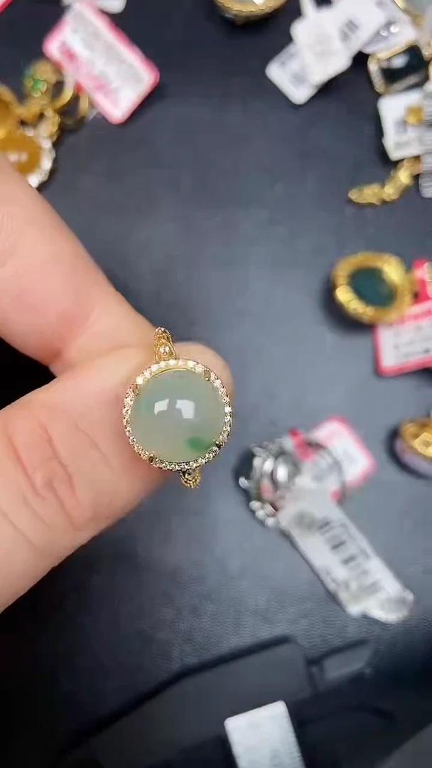 银S925镶嵌戒指翡翠1700