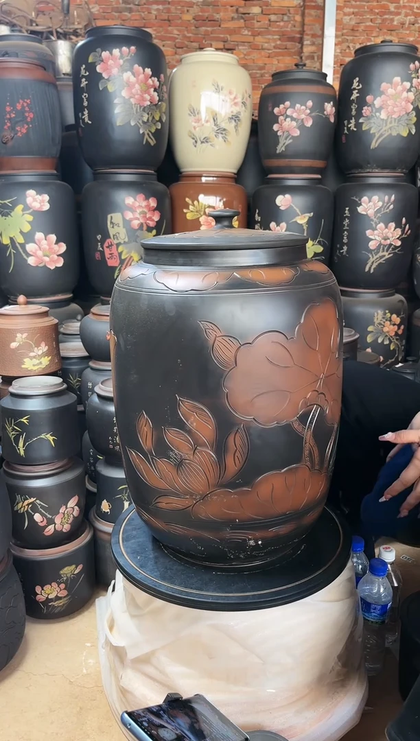 【闪购商品】壶瑕疵茶缸高51cm宽36cm荷花 280
